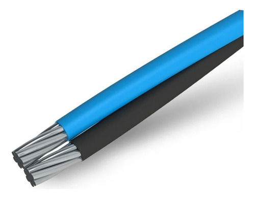 250 Metros Cabo Duplex 2 X 10 Mm Vias Encapadas Preta E Azul Cor Pt+az
