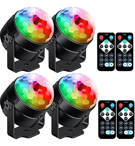 4pack Activada Por Sonido Luces De Fiesta Con Control Remoto