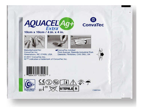 Aquacel Ag Extra  - 10cmx10cm Caixa C/ 10 Unids - Convatec 