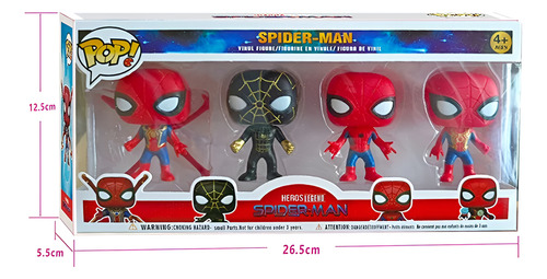 Pack 4 Figuras Spiderman Marvel Tipo Funko Coleccionables