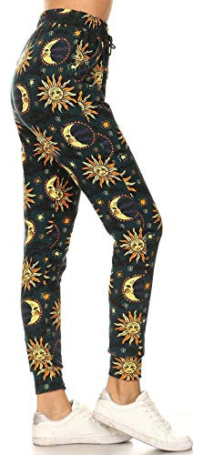 Leggings Depot Jga-s761-xl Sun And Moon Print Jogger 6gjhq