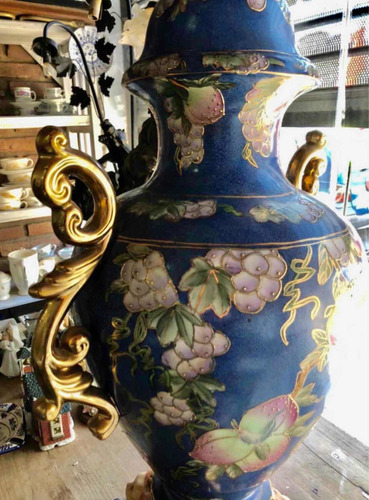 Imagen 4 de 10 de Antiguo Jarrón Ánfora De Porcelana 64 Cm