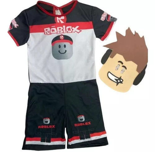 Fantasia Infantil Roblox Menino Masculina com Máscara Kids