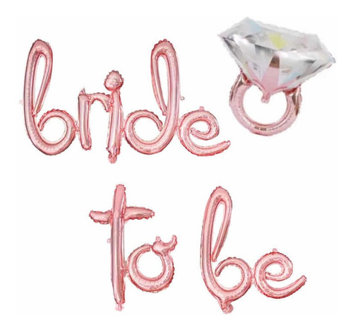 Kit Balão Bride To Be Com Anel Diamante Rose