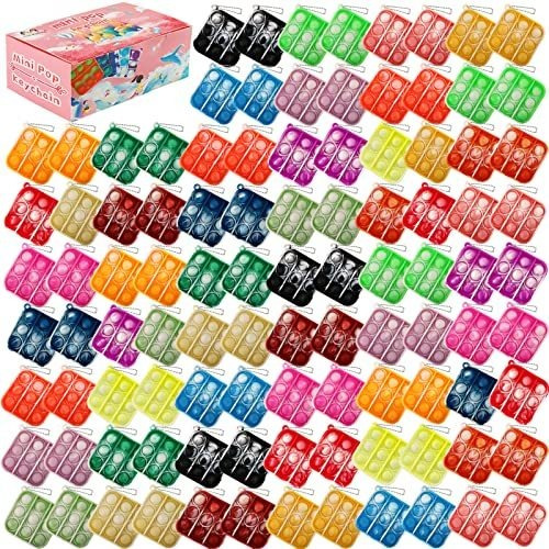 100 Pcs Mini Pop Keychain Fidget Toys,mini Pop Bulk Yp7ko