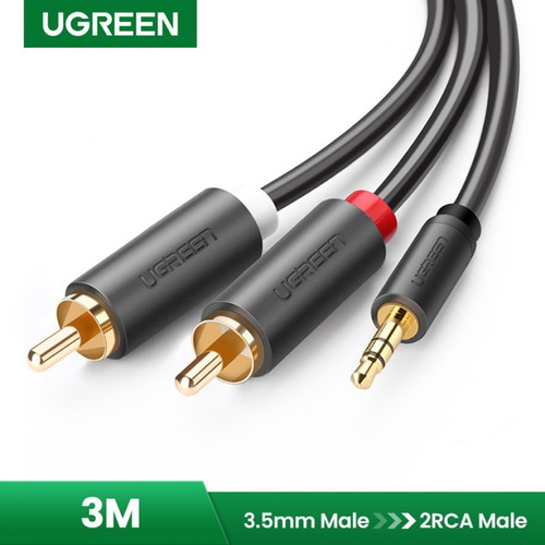 Cable Divisor De Jack 3.5mm Macho A 2 Rca Macho 3 Metros Ugreen