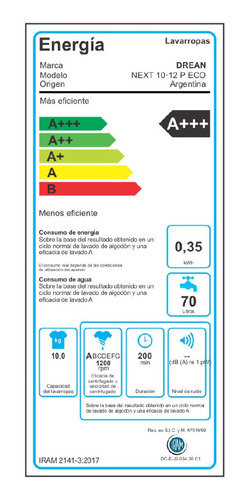 Lavarropas Carga Frontal Inverter 10kg Drean Next10.12 P Eco