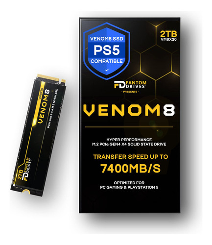 Fantom Drives Venom8 2tb Ssd Nvme Gen 4 M.2 2280 Ps5 Ssd 2tb