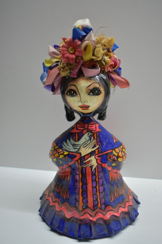 Abelardo Ruiz Papier Maché Muñeca Firmado Arte Popular Méxic