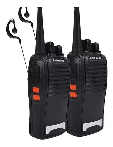 Kit 2 Radio Comunicador Walk Talk Baofeng Bf Fone De Ouvido