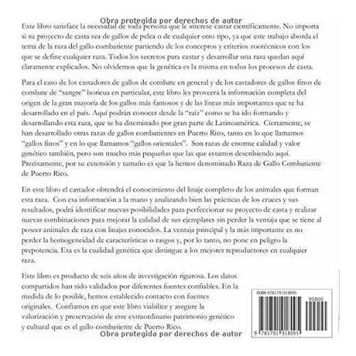 Libro : Raza De Gallo Combatiente De Puerto Rico Todo Lo Qu