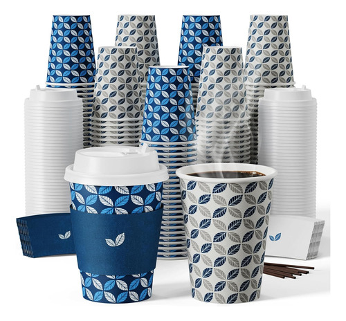 Paquete De 100 Tazas De Café De Papel Jolly Chef De 12 Oz, D