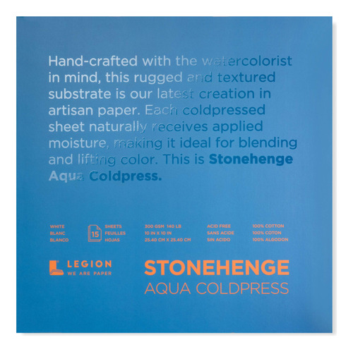 Legion Stonehenge Aqua Watercolor Block, 140 Lb Prensa En Fr