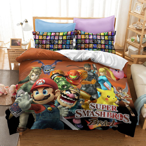 . Juego De Cama Super Smash Bros 3d Mario, Doble 220