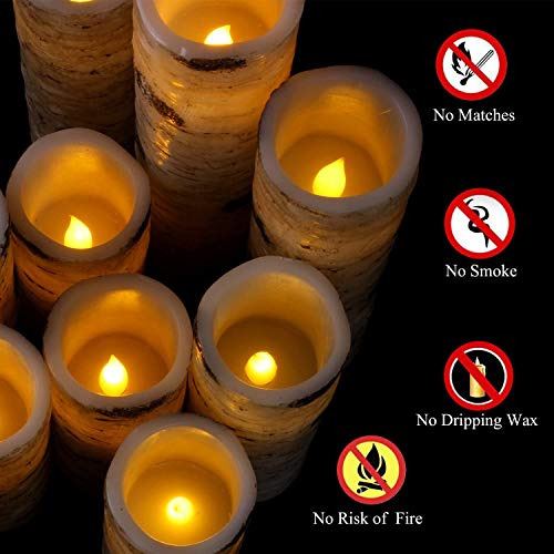 Juego De 9 Velas Led Parpadeantes Sin Llama Con Control Remo
