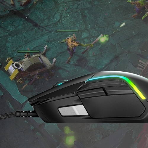 Ratón De Precisión Con Sensor Óptico, 9 Botones Programables Para Juegos Multigénero, Steelseries Rival 5, Negro