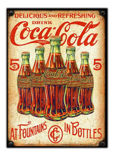 #163 - Cuadro Vintage 21 X 29 Cm / No Chapa Coca Cola Cartel