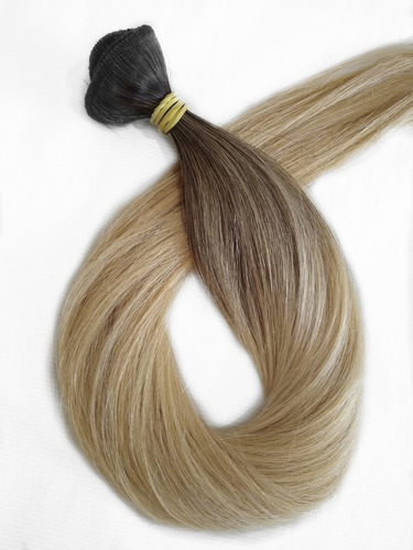 Imagem 9 de 10 de Cabelo Humano Loiro Claro Fita Adesiva 30g 70cm Mega Hair