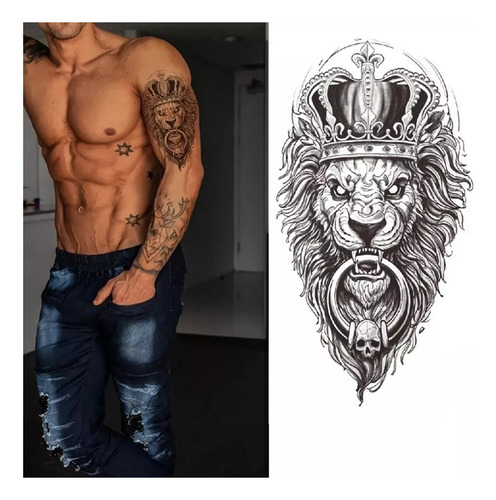 Kit 8 Tatuagens Falsas Temporárias Realista - Masculina