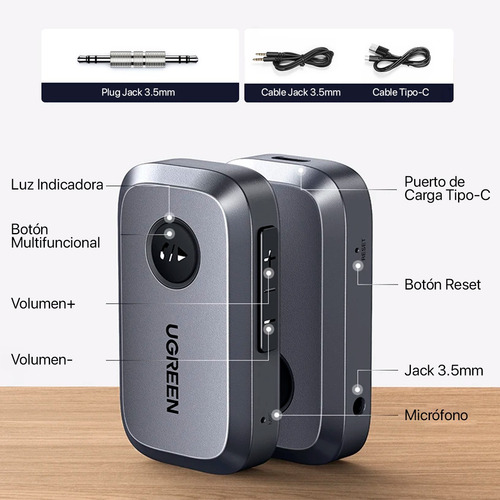Adaptador Bluetooth 5.3 Ugreen Cm596 Gris Audio