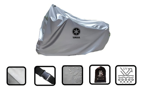 Funda Afelpada Para Motoneta Yamaha N Max 100% Impermeable Color Plateado