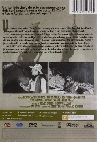 O Dominador Das Selvas - Rex & Rin Tin Tin - Dvd - Novo