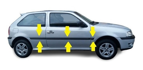 Vw Gol 3p 2007 Baguetas Laterales(44mm) 6piezas Rapinese