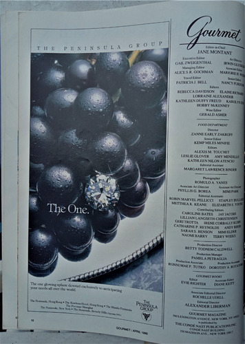 Revista Gourmet Magazine Of Good Living - Año 1990 - Ingles (Usado)