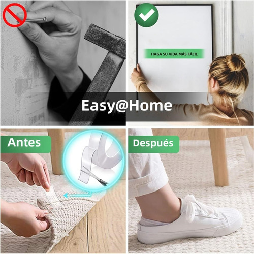 Cinta Adhesiva Nano De Doble Cara De 3 Metros, Extraíble Y L