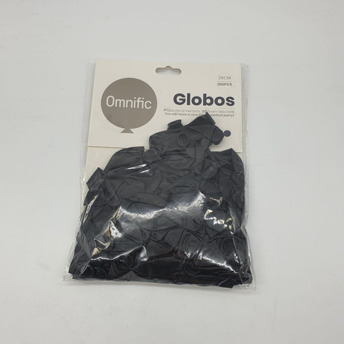 Globos Color Negro 100 Unidades Tamaño 25 Cm