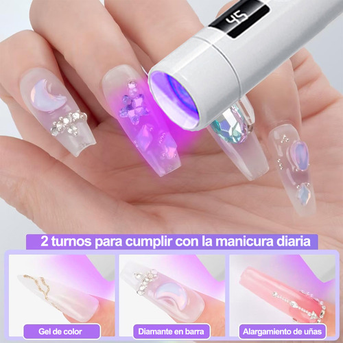Lampara De Uñas, Secador De Uñas Portátil Y Soporte Mini Led Cabina Para Uñas Blanca 5v