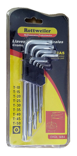 Llaves Allen Largas Torx  Blister X 9 Un.  Rottweiler