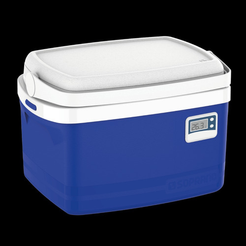 Caixa Térmica 12 Litros Cooler Termômetro Digital Soprano Cor Azul