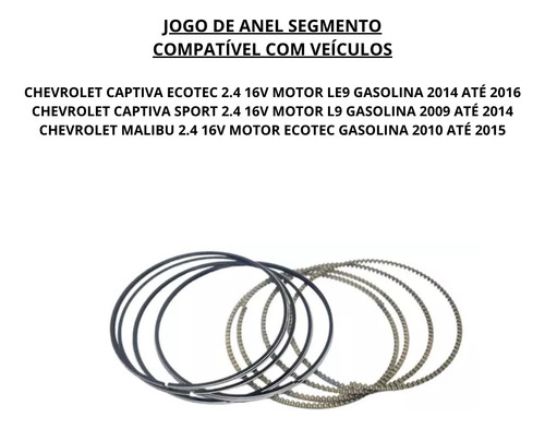 Anel De Motor Std Gm Captiva 2.4 16v 2009 A 2016