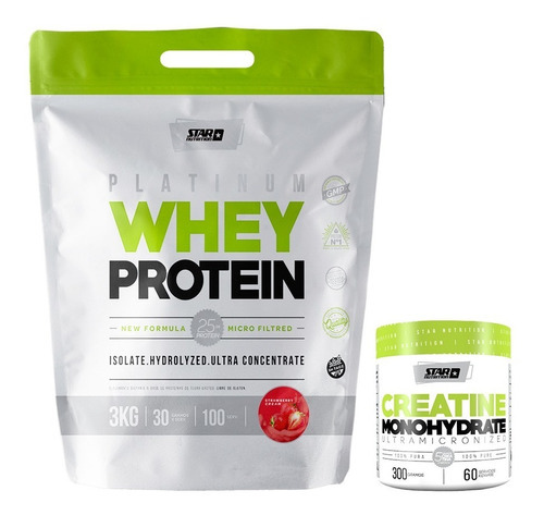 Whey Protein 3 Kg Star Nutrition + Creatina 300 Gr