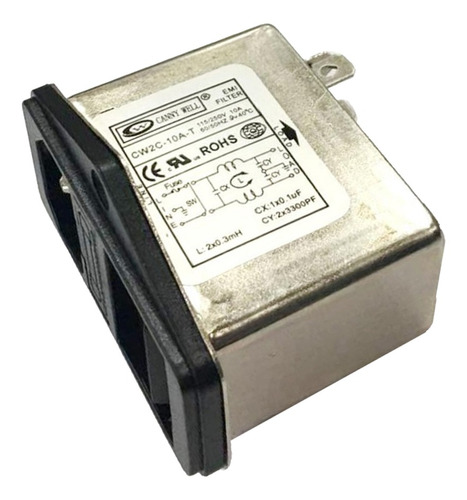 Filtro EMI RFI en la línea de alimentación de CA 250v 10a Cw2c-10a-t supresor de ruido