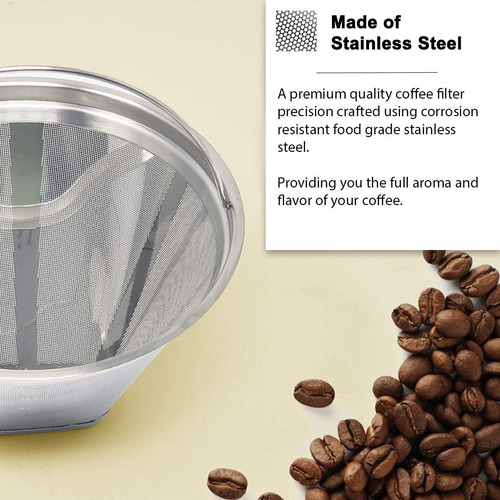 Filtro De Café Reutilizable De Acero Inoxidable N.º 4