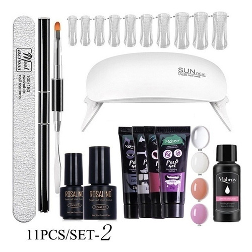 Lámpara Uv Led Gel Poli Kits Manicura Uñas Gel Esmalte De 6