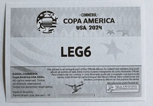 Lámina Lionel Messi Campeón, Leyenda Copa América Usa Panini