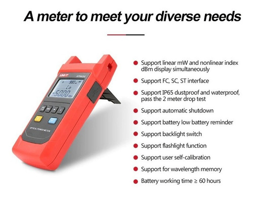 Power Meter Medidor De Potencia Óptica Uni-t Ut692g Con Ip65