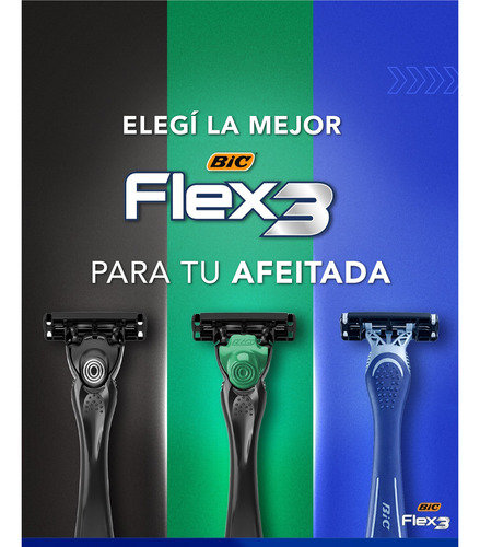 Maquina De Afeitar Bic Flex Hybrid Sensitive + 5 Repuestos