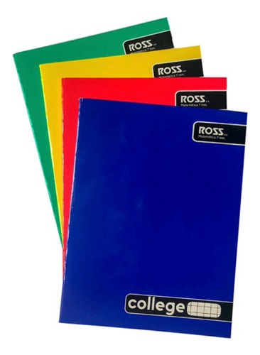 Pack 10 Cuadernos College Ross 5mm 100 Hojas Escolar