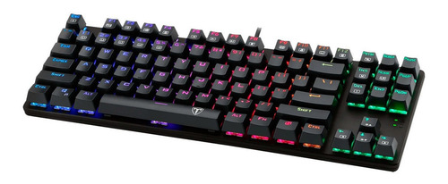 Teclado gamer T-Dagger Bora T-TGK315 QWERTY T-Dagger Blue español color negro con luz RGB