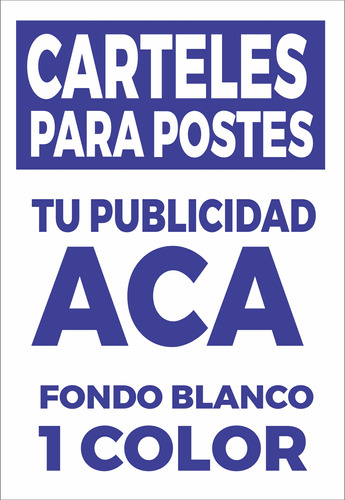 Pack De 100 Carteles Para Postes 33x33 Cm - 1 Color