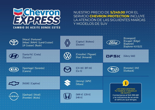 Imagen 4 de 4 de Servicio De Cambio De Aceite Chevron Protection Suv
