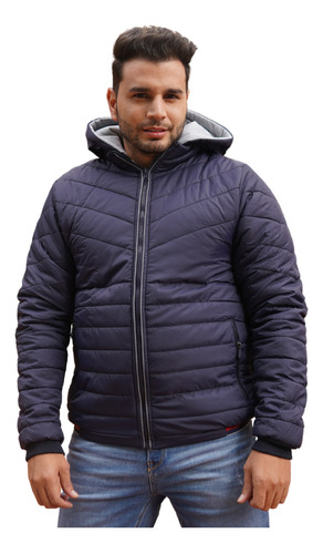 Chaqueta De Hombre Acolchada Doble Faz Semi Impermable