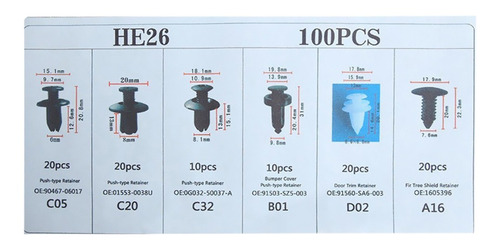 Clips Retenedores De Parachoques Pinzas De Cuerpo De Plástic