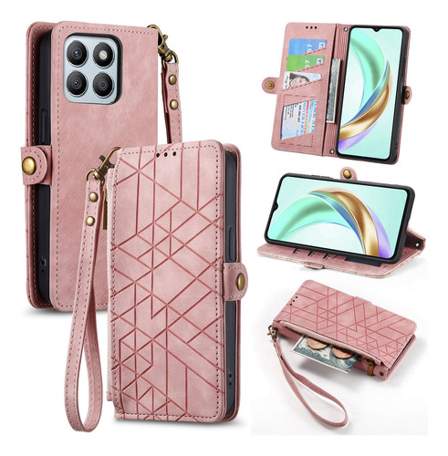 Funda De Piel Tipo Cartera Para Honor X5b X5b Plus X50i Plus