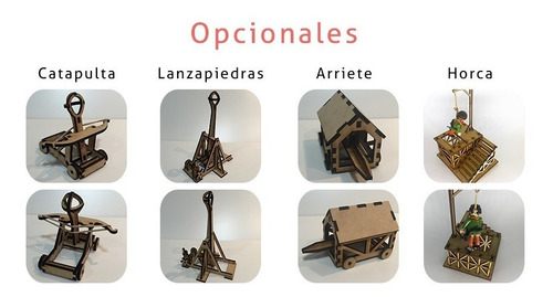 Imagen 3 de 6 de Castillo Fuerte Medieval Fibrofacil Mdf Apto Playmobil Unico