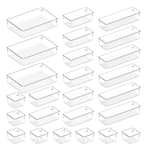 Lifewit Juego De 25 Organizadores De Cajones De Plstico Tran